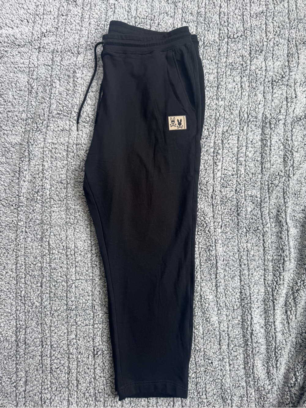 Psycho Bunny Monroe Twill Patch Fleece Sweatpants Big & Tall 3XLT Black NWT